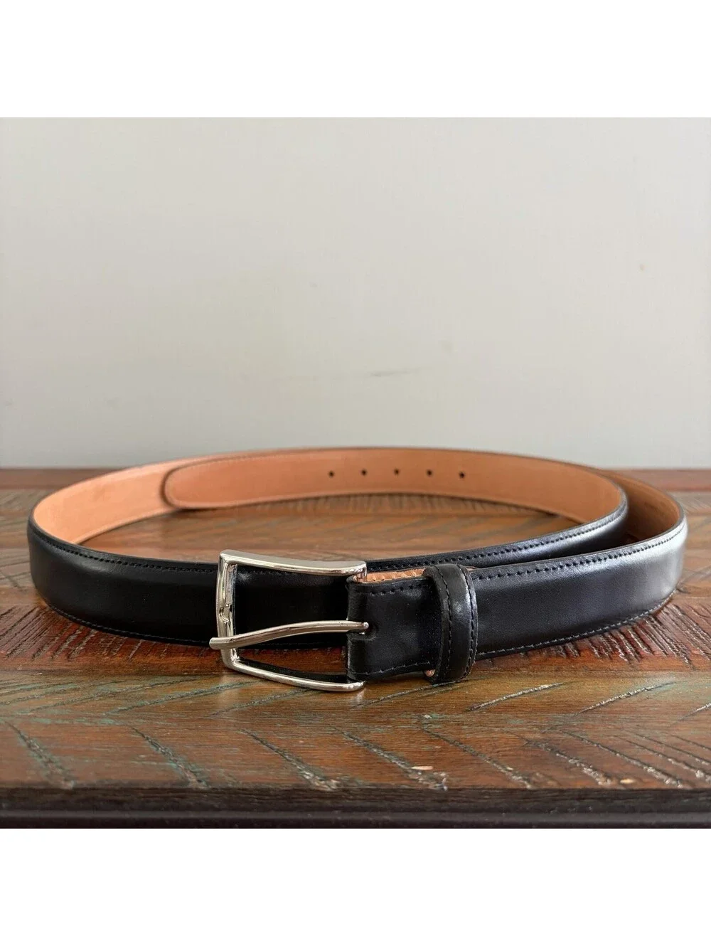 Martin Dingman Men’s 48 Genuine Coachman Leather Belt Black Made in USA